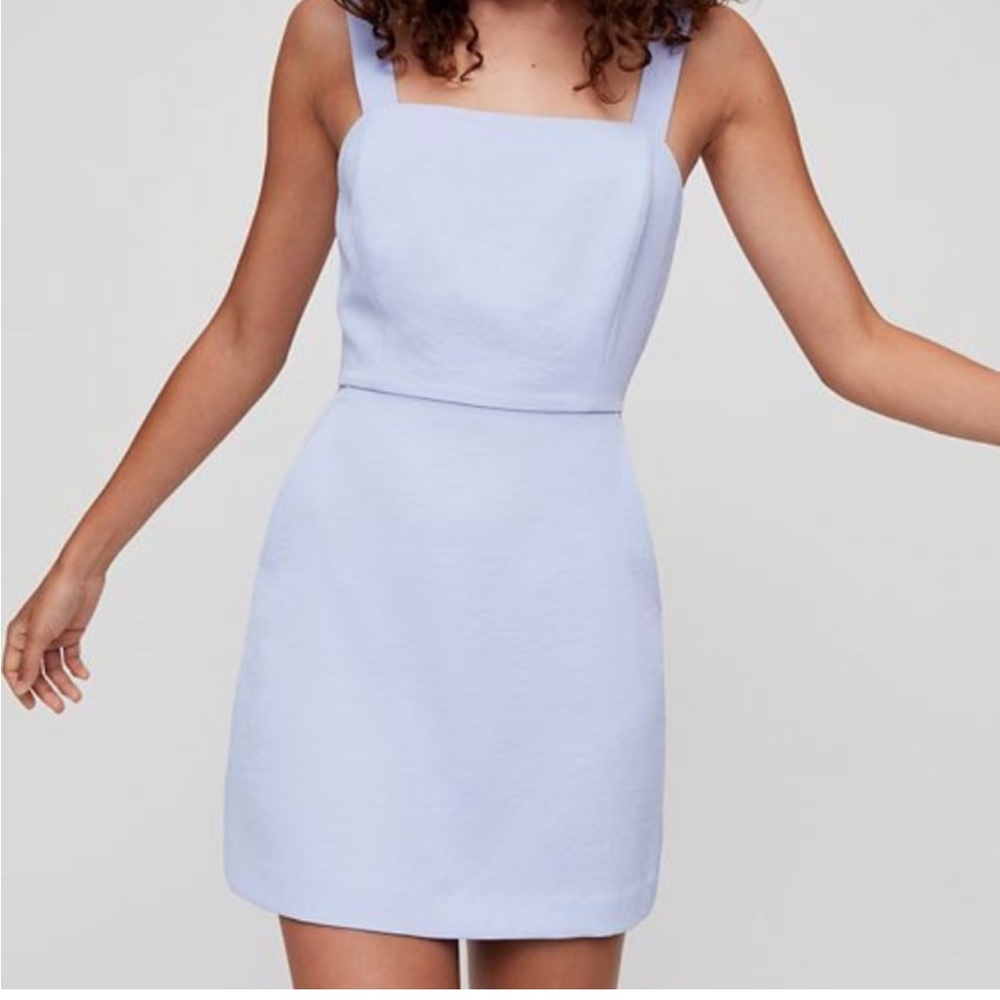 Wilfred Blue Sheath Dress Square Neck Sleeveless